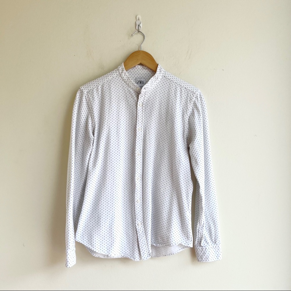 Zara Polka Dot Button Down Shirt